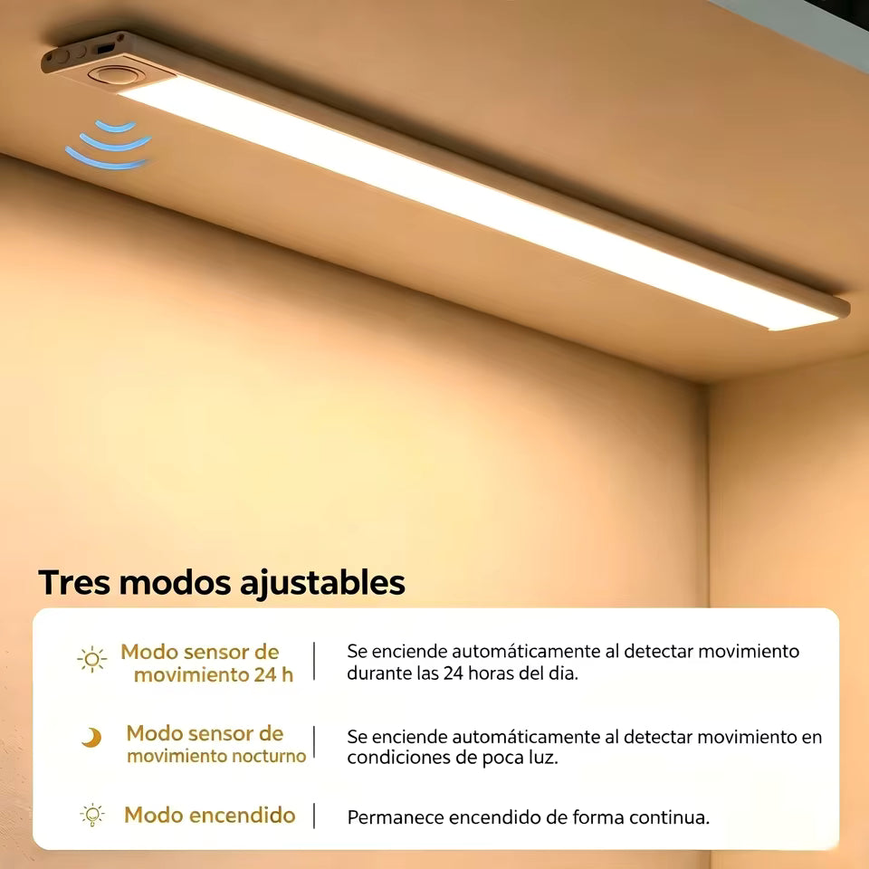 Barras LED magnéticas con sensor de movimiento, 4 piezas