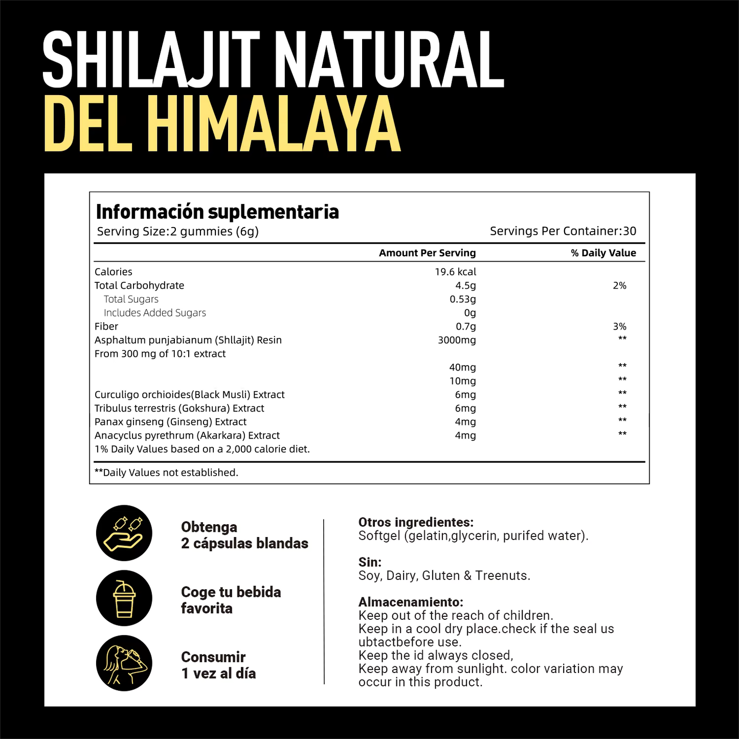 SHILAJIT 60 GOMITAS!!! 35% DE DESCUENTO!!!
