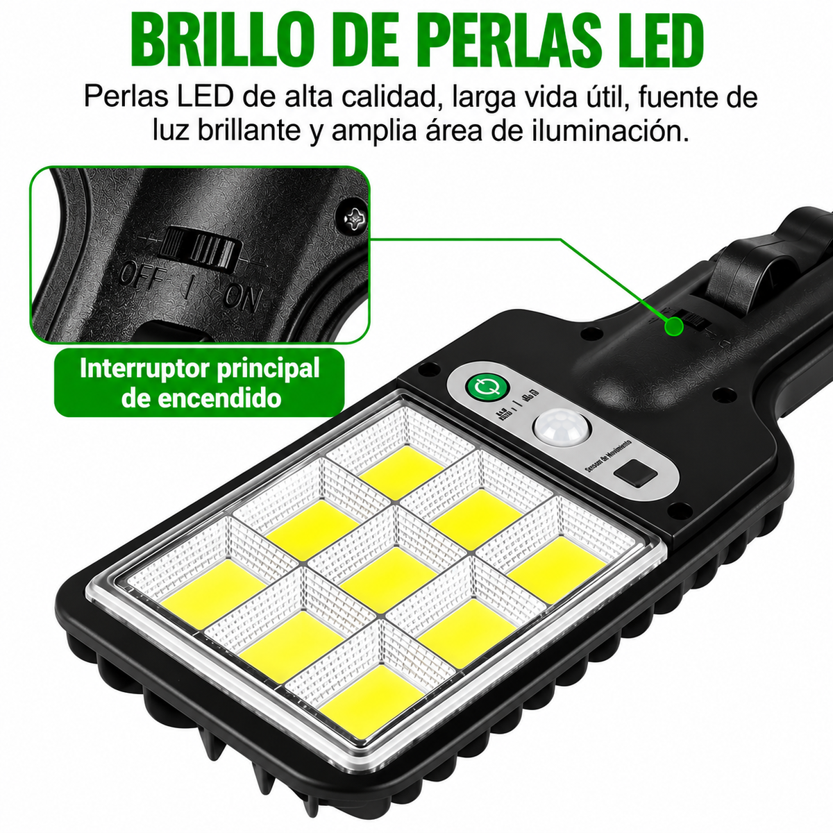 Lámparas solares LED con sensor de movimiento, 2 piezas