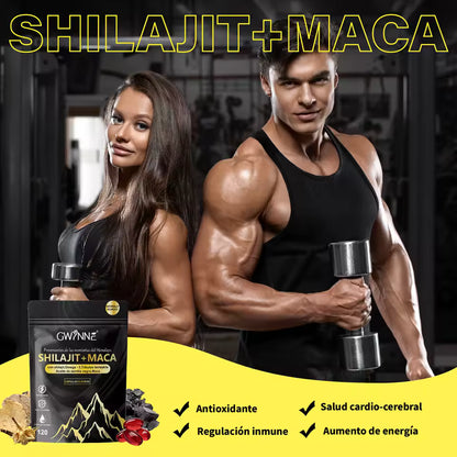 Shilajit + maca, 2 bolsas de 120 cápsulas