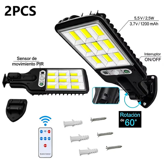 Lámparas solares LED con sensor de movimiento, 2 piezas