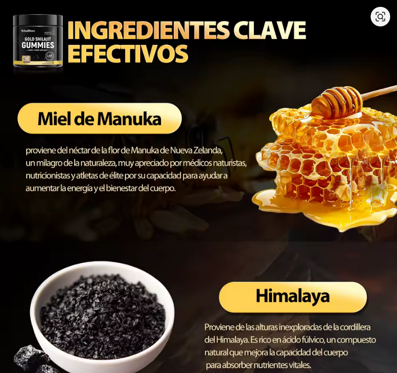 SHILAJIT 30 GOMITAS!!! 40% DE DESCUENTO!!!
